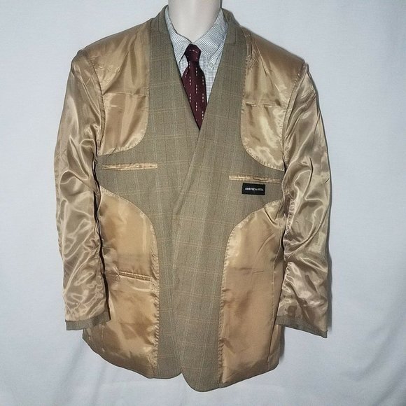 Andrew Fezza Light Brown Windowpane Blazer - Picture 6 of 10